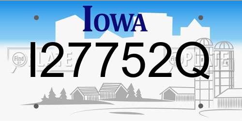 I27752Q Iowa License Plate