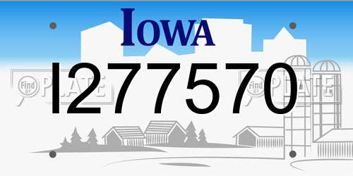 I277570 Iowa License Plate