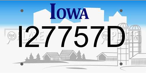 I27757D Iowa License Plate