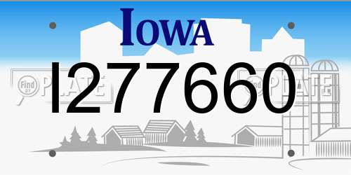 I277660 Iowa License Plate