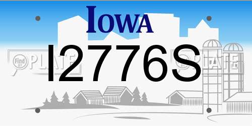 I2776S Iowa License Plate