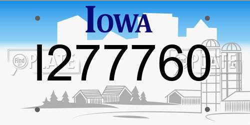 I277760 Iowa License Plate