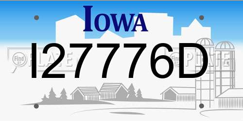 I27776D Iowa License Plate