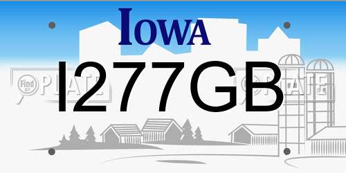 I277GB Iowa License Plate