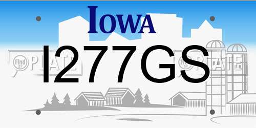 I277GS Iowa License Plate