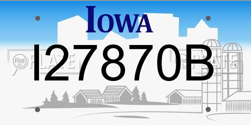 I27870B Iowa License Plate