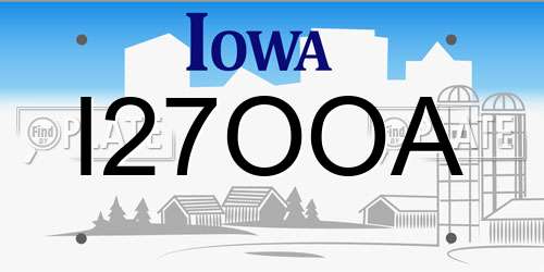 I27OOA Iowa License Plate