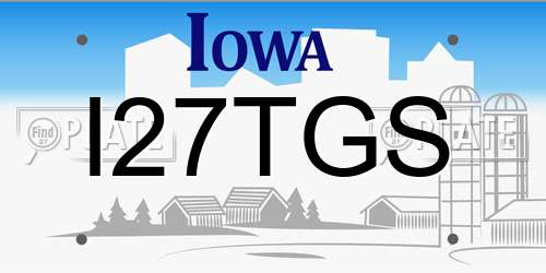 I27TGS Iowa License Plate