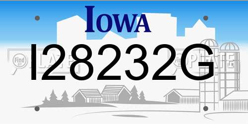 I28232G Iowa License Plate