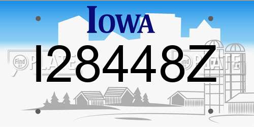 I28448Z Iowa License Plate