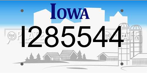 I285544 Iowa License Plate