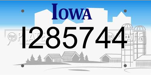 I285744 Iowa License Plate