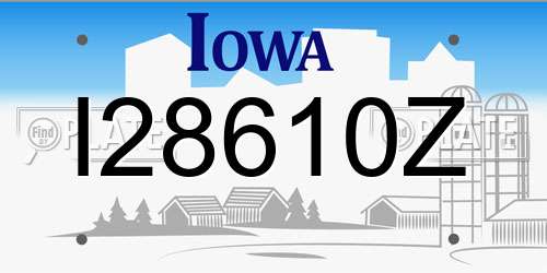 I28610Z Iowa License Plate