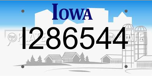 I286544 Iowa License Plate