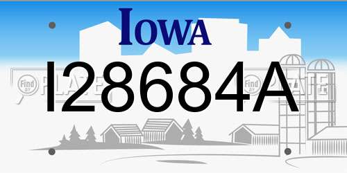 I28684A Iowa License Plate