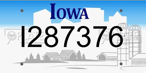 I287376 Iowa License Plate