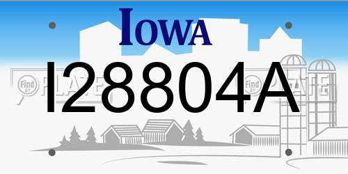 I28804A Iowa License Plate
