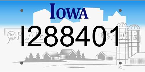I288401 Iowa License Plate