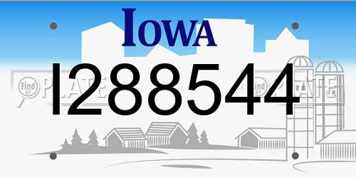 I288544 Iowa License Plate