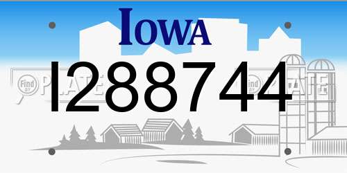 I288744 Iowa License Plate