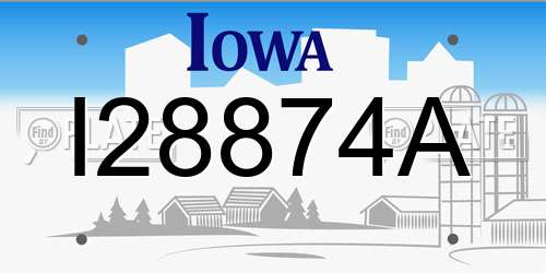 I28874A Iowa License Plate