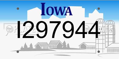 I297944 Iowa License Plate