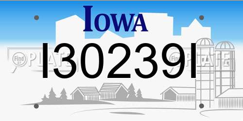 I30239I Iowa License Plate