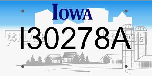 I30278A Iowa License Plate