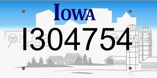 I304754 Iowa License Plate