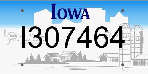 I307464 Iowa License Plate