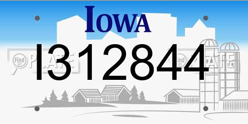 I312844 Iowa License Plate