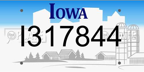 I317844 Iowa License Plate