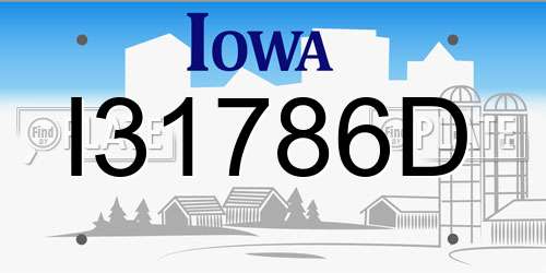 I31786D Iowa License Plate
