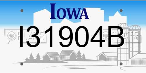 I31904B Iowa License Plate