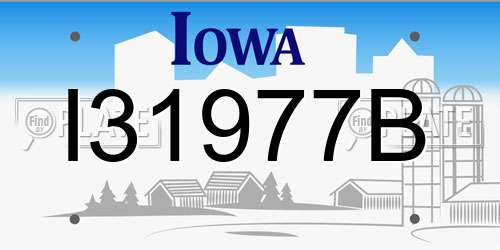 I31977B Iowa License Plate