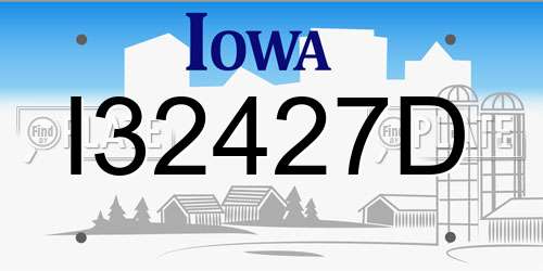 I32427D Iowa License Plate