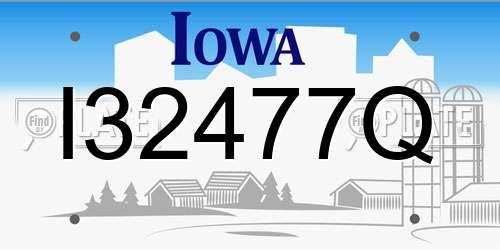 I32477Q Iowa License Plate