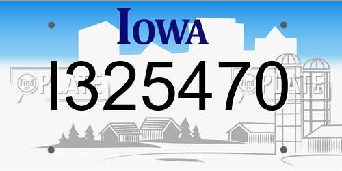 I325470 Iowa License Plate