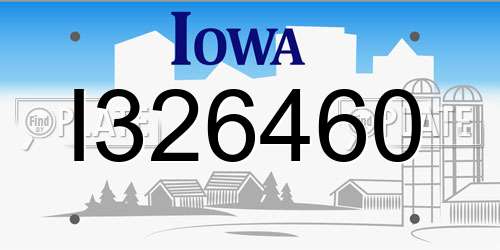I326460 Iowa License Plate