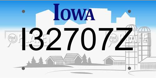 I32707Z Iowa License Plate
