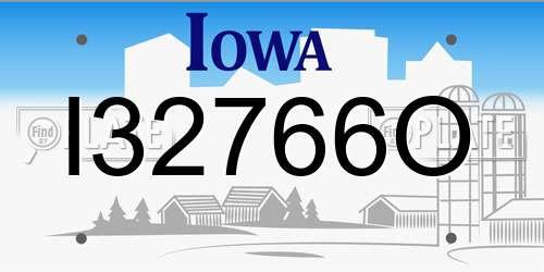 I32766O Iowa License Plate