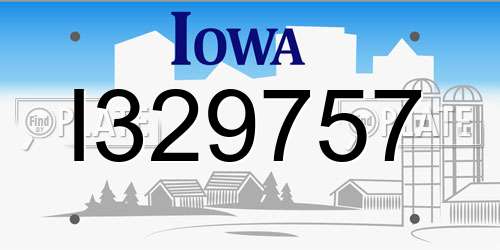 I329757 Iowa License Plate