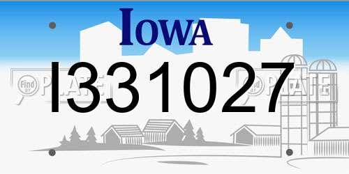 I331027 Iowa License Plate