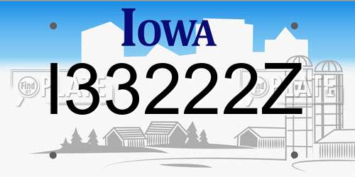 I33222Z Iowa License Plate