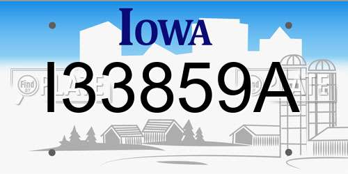 I33859A Iowa License Plate