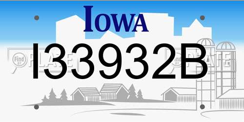 I33932B Iowa License Plate
