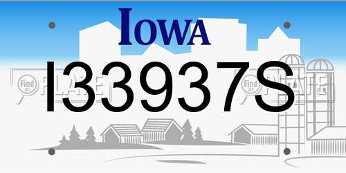 I33937S Iowa License Plate