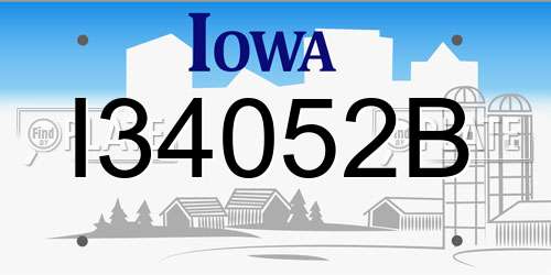 I34052B Iowa License Plate