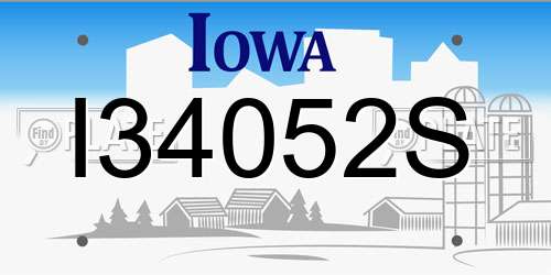I34052S Iowa License Plate