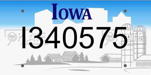 I340575 Iowa License Plate